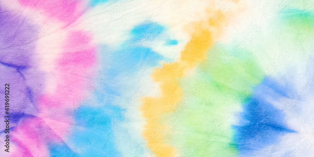 Rainbow Pattern. Vibrant Abstract Tie Dye. Rainbow Tie Dye Pattern. Bright Summer Colors Background. Trendy Fashion Print. Magic Watercolor Dirty Painting. Aquarelle Wallpaper.