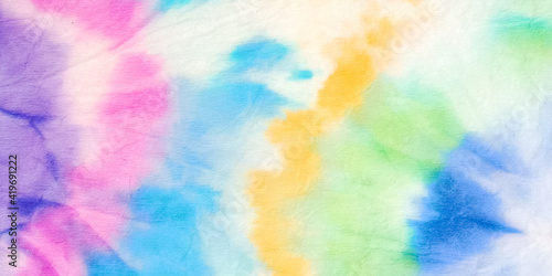 Rainbow Pattern. Vibrant Abstract Tie Dye. Rainbow Tie Dye Pattern. Bright Summer Colors Background. Trendy Fashion Print. Magic Watercolor Dirty Painting. Aquarelle Wallpaper.