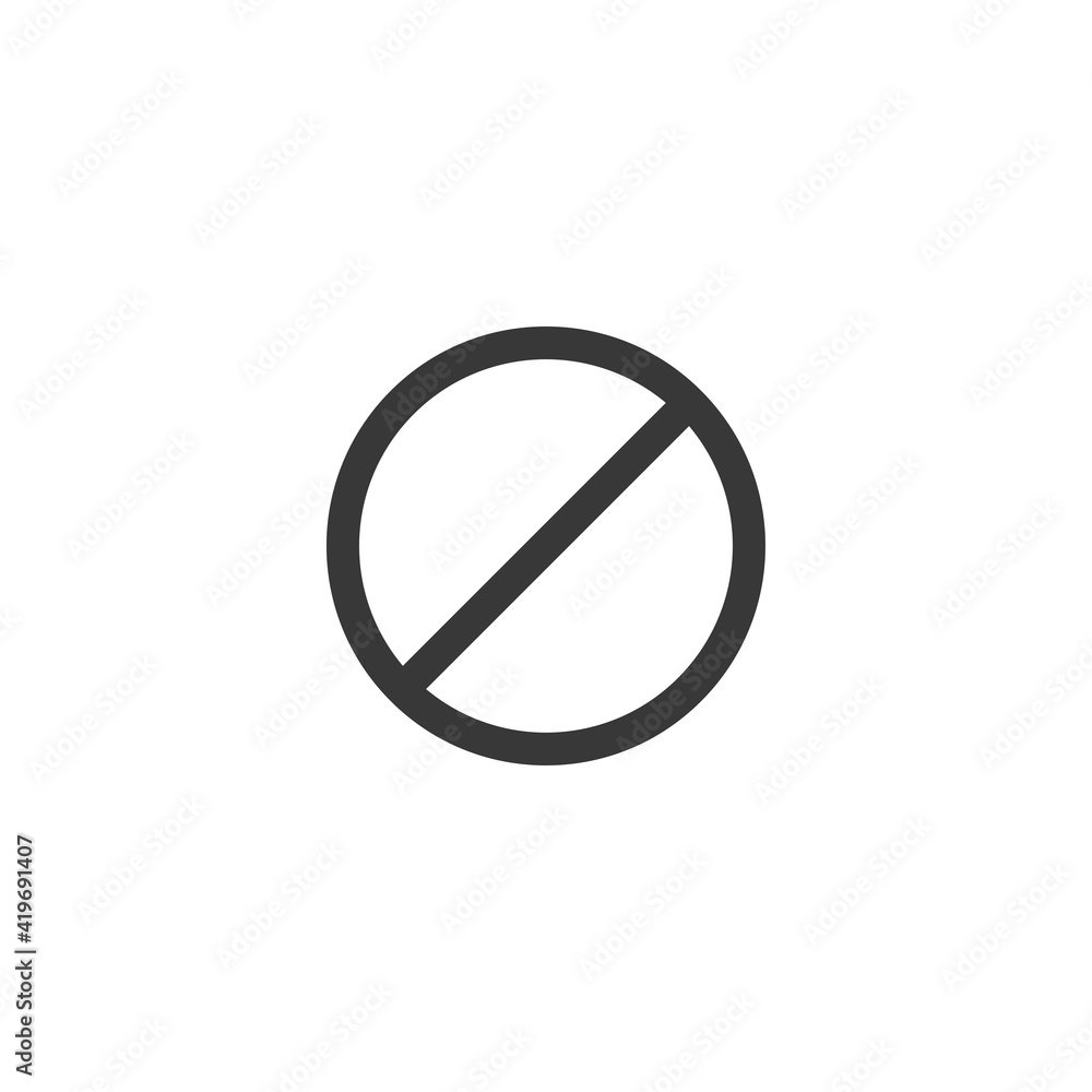 Block icon isolated on white background. Ban symbol modern, simple, vector, icon for website design, mobile app, ui. Vector Illustration Block icon isolated on white background. Ban symbol modern, simple, vector, icon for website design, mobile app, ui. Vector Illustration