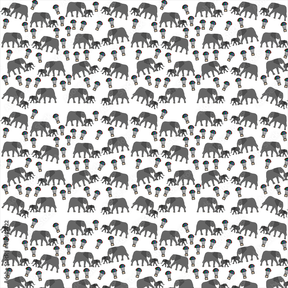 Obraz premium elephant and balloons pattern