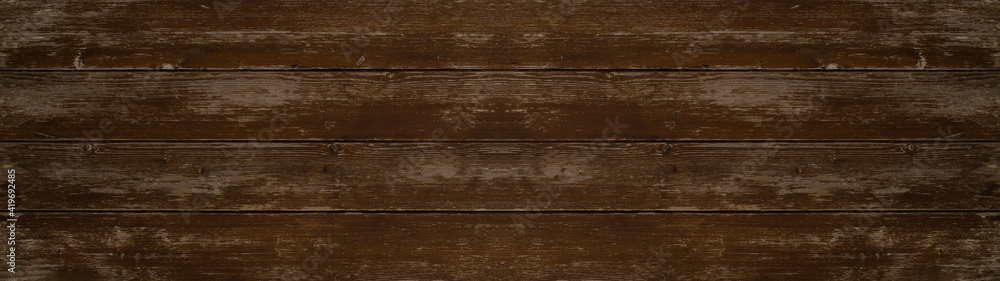 Fototapeta premium old brown rustic dark wooden texture - wood timber background panorama long banner 