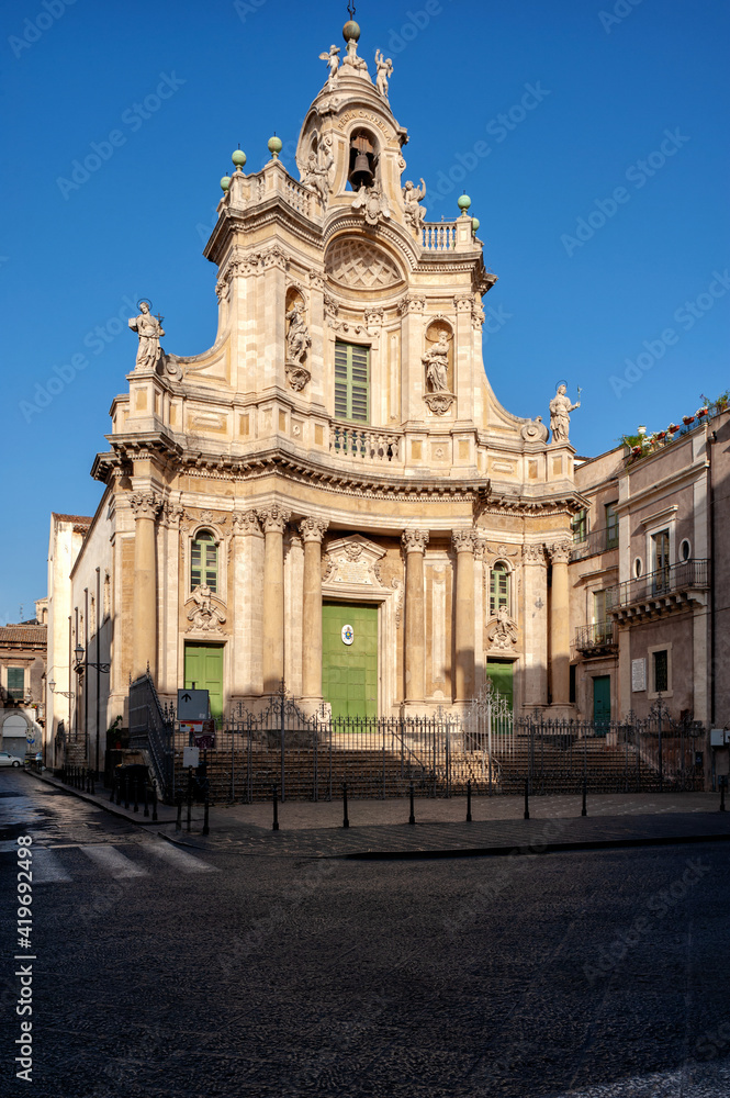 Catania, Sicily, Italy, Europe, The Basilica of the Collegiata church