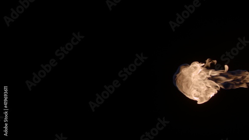 Super Slow Motion Shot of Fire Flame Isolated on Black Background
