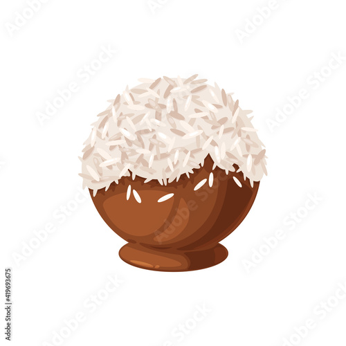 Coconut chocolate candy in shape of ball isolated sweet food. Vector homemade chocolate treat with exotic nut filling. Tasty dessert, sweets with coco sprinkles, confectionery product in realistic 3D