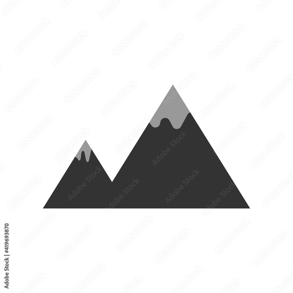 Mountain flat icon. Mountaineer symbol. Alphinist travel sign. Logo design element Mountain flat icon. Mountaineer symbol. Alphinist travel sign. Logo design element