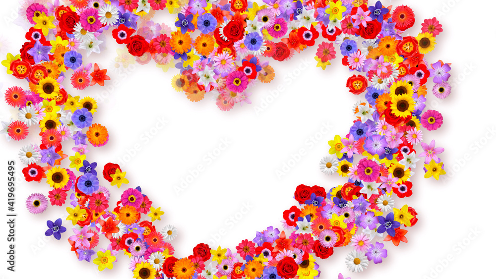 Colorful Sparkling Flowers 3D illustration. Colorful Sparkling Flowers 3D illustration.