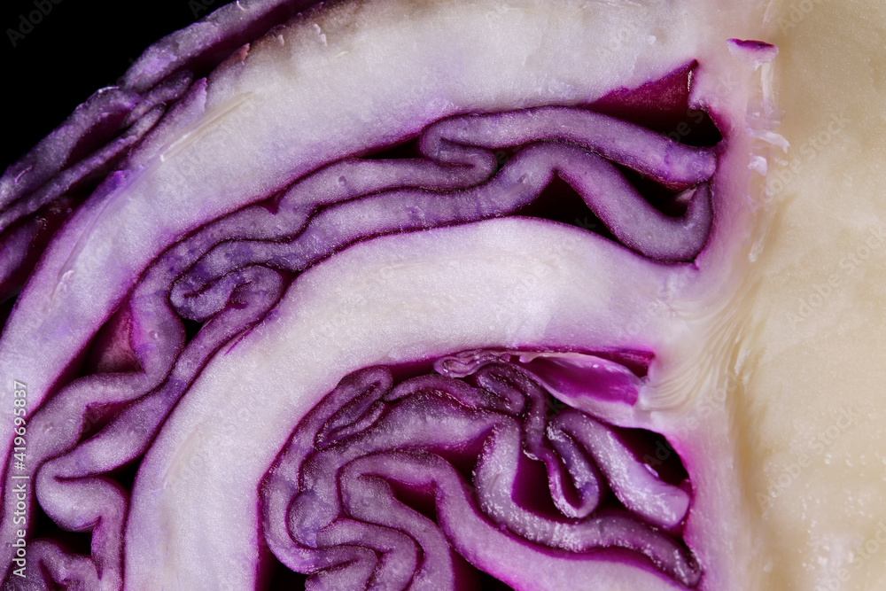 Obraz premium close-up red cabbage texture background