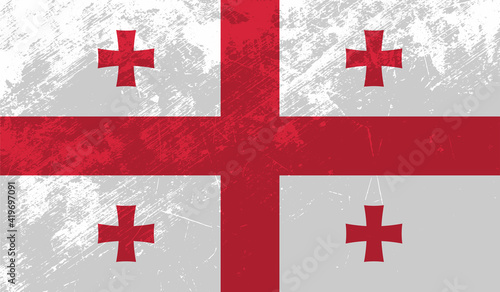 Georgia grunge flag. Vector illustration