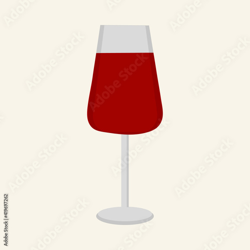 Vector illustration of a flat wine glass icon