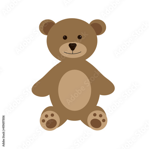 Teddy bear toy on a white background for children's development