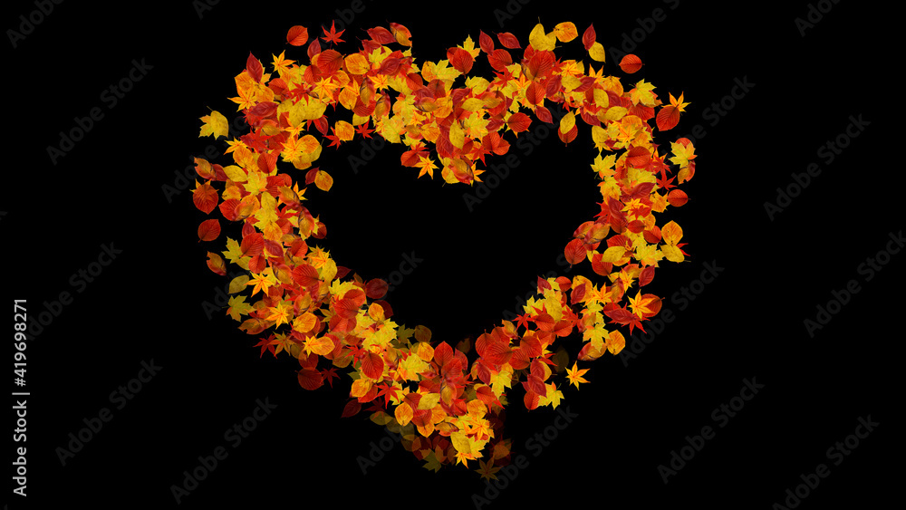 Colorful Sparkling Autumn Leave 3D illustrations. Colorful Sparkling Autumn Leave 3D illustrations.
