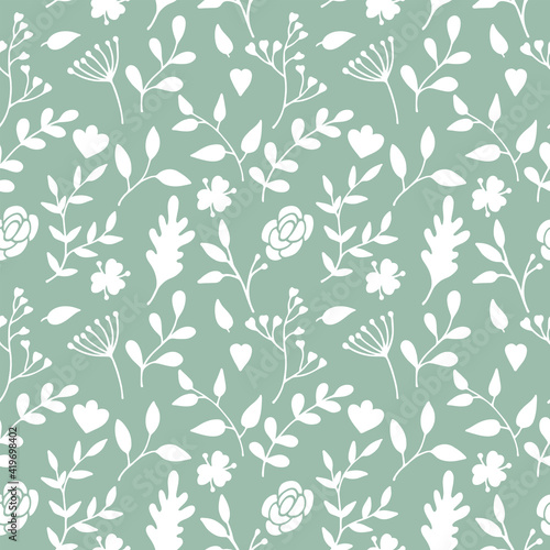 Seamless texture with floral background, wallpaper 