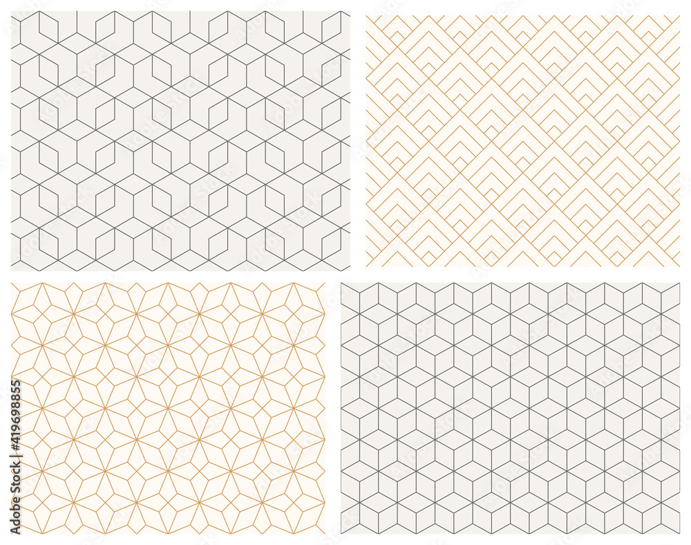 Abstract geometric pattern. Universal seamless vector background. Rhombuses, lines and squares.