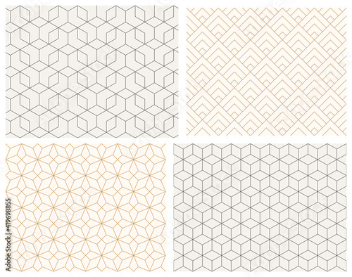 Abstract geometric pattern. Universal seamless vector background. Rhombuses, lines and squares.
