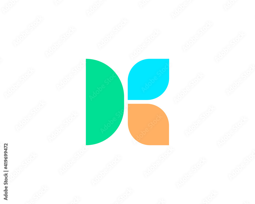 A letter K from abstract multicolors shapes. Application icon logotype design template. Vector icon logo design. A letter K from abstract multicolors shapes. Application icon logotype design template. Vector icon logo design.