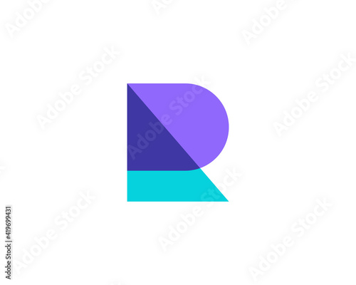 Free Download Abstract letter R logo icon design modern minimal style. Creative logo from cut geometric shapes. Universal vector emblem sign symbol mark logotype. - GFXLoad