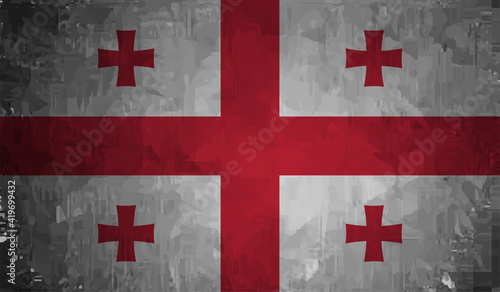 Georgia grunge flag. Vector illustration