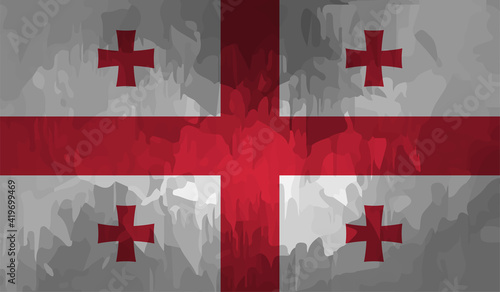 Georgia grunge flag. Vector illustration