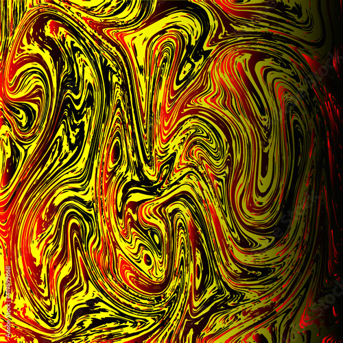 Tie Dye, Red, yellow and black smoothie background