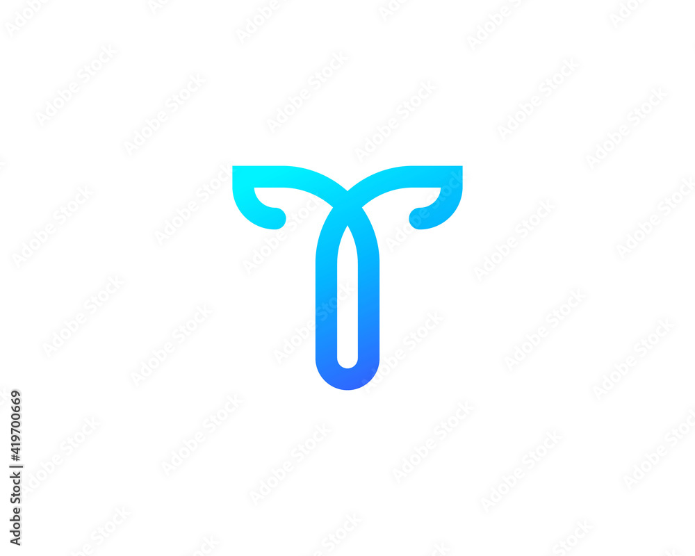 Abstract vector bright gradient logo letter T design. Simple and elegant corporate identity element. Application icon logotype design template. Abstract vector bright gradient logo letter T design. Simple and elegant corporate identity element. Application icon logotype design template.