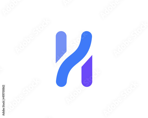 A letter H from abstract multicolors shapes. Application icon logotype design template. Vector icon logo design.