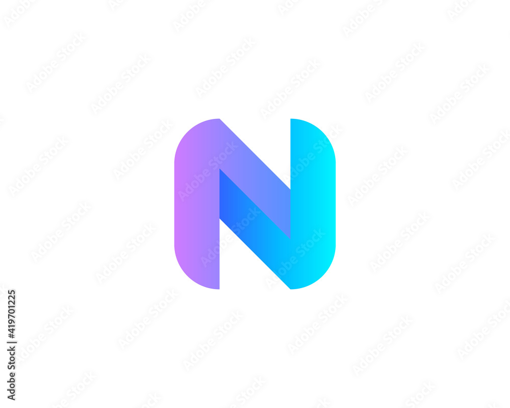 Abstract letter N modern logo icon design concept. Creative bright gradient symbol logotype isolated on white background. Vector illustration. Abstract letter N modern logo icon design concept. Creative bright gradient symbol logotype isolated on white background. Vector illustration.