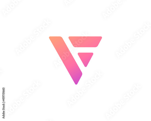 Abstract vector bright gradient logo letter F design. Simple and elegant corporate identity element. Application icon logotype design template.
