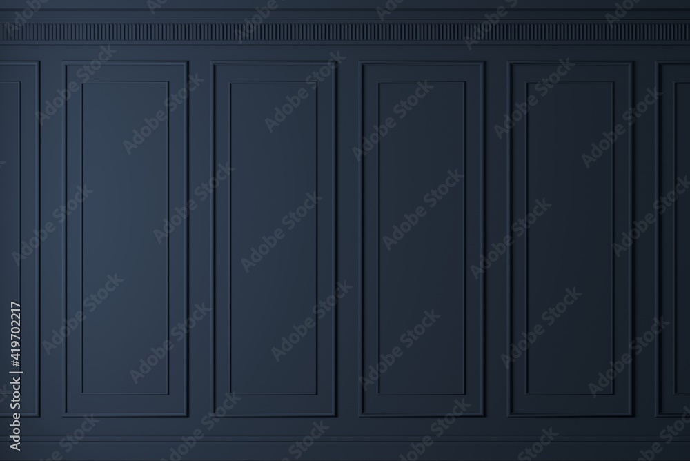 Classic wall of dark wood panels. Design and technology Classic wall of dark wood panels. Design and technology