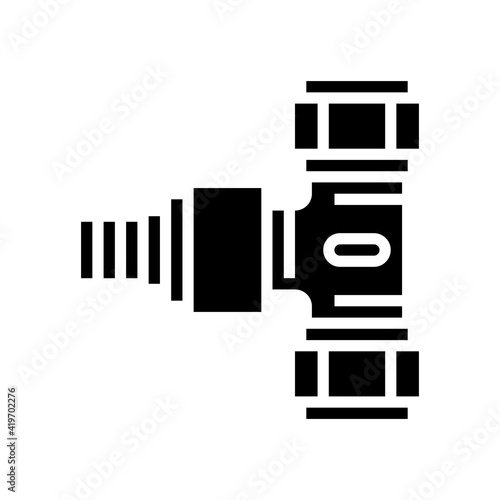 bifurcation pipe of drainage system glyph icon vector. bifurcation pipe of drainage system sign. isolated contour symbol black illustration