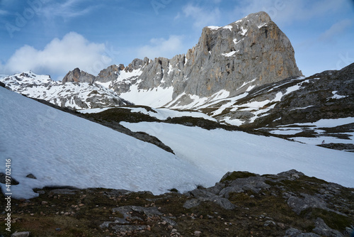 Snowed mointains in Picos de Europa in winter 2020