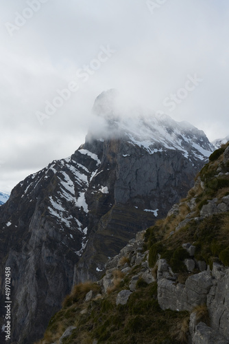 Snowed mointains in Picos de Europa in winter 2020