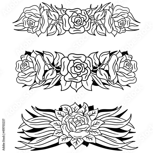 Wallpaper Mural Beautiful flower banner. Flower sketch for tattoo. Torontodigital.ca