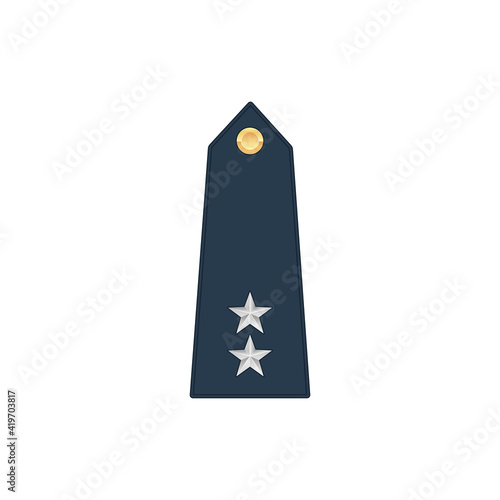 Photo General major military stripe with two stars isolated insignia icon