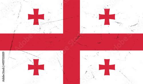 Georgia grunge flag. Vector illustration