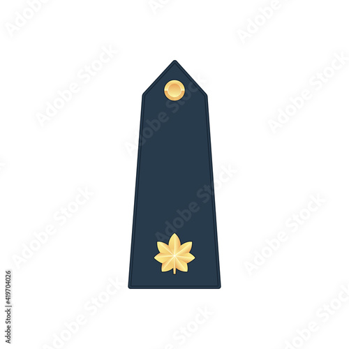 Lieutenant Commander military stripe isolated insignia icon. Vector marine major navy officer commander, air forces and army rank. Enlisted military army chevron, sign or badge on uniform