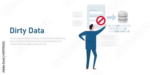 dirty data input into database restriction on input entry inaccurate information into the system to avoid error garbage photo