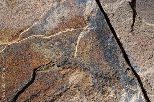 Texture of brown and gray stone