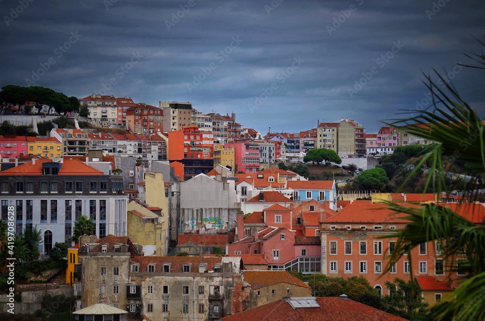 Hauteurs de Lisbonne par temps gris
