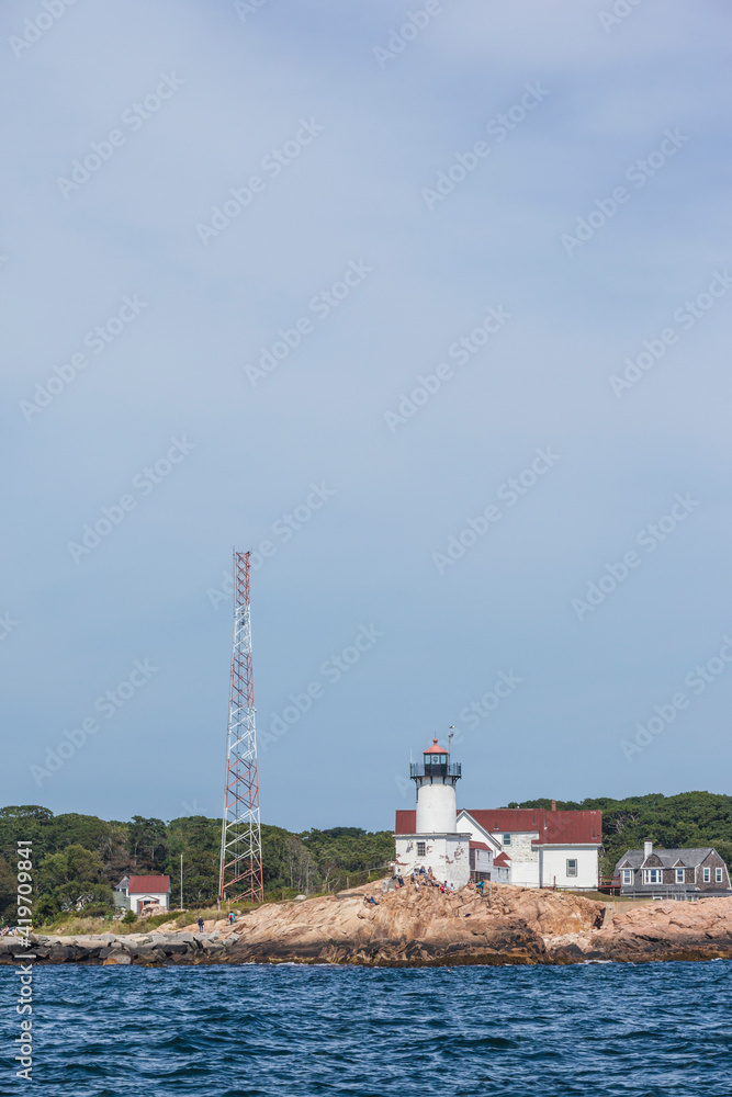 USA, Massachusetts, Cape Ann, Gloucester. Eastern Point Lighthouse. USA, Massachusetts, Cape Ann, Gloucester. Eastern Point Lighthouse.