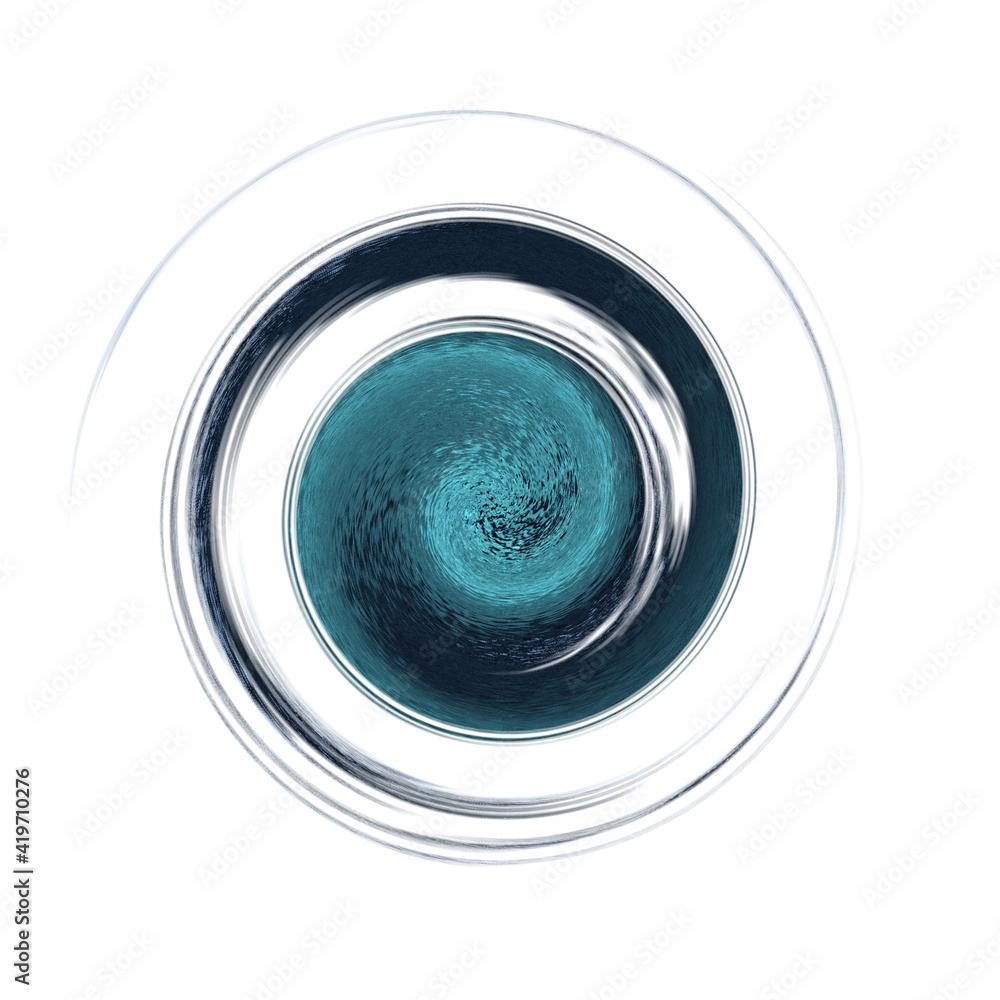 Digital artwork. Wall art and spriral shape. Blue picture. Spiral design. Contemporary art. Blue color. 