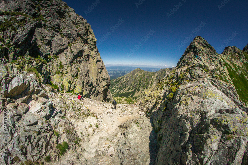 Tatry Wysokie, droga z Doliny Pięciu Stawów na Świnicę