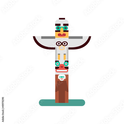 Colorful Indian totem. Vector icon.