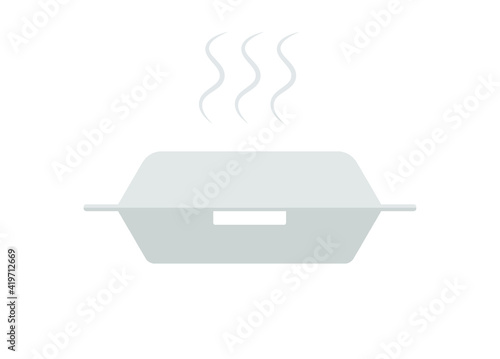 container for rolls. easy food box. put away food packaging on an isolated background in a flat cartoon style.vector illustration