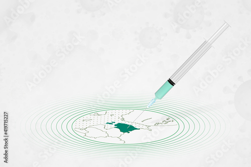 Estonia vaccination concept, vaccine injection in map of Estonia. Vaccine and vaccination against coronavirus, COVID-19.