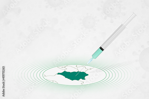 Belarus vaccination concept, vaccine injection in map of Belarus. Vaccine and vaccination against coronavirus, COVID-19.