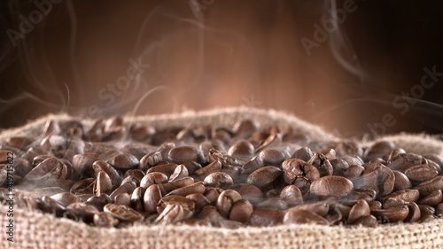 Falling Roasted Coffee Bean...