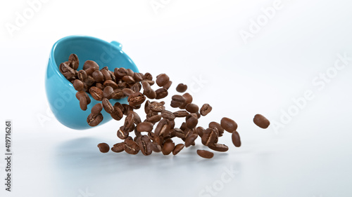 Spilled coffee beans from c...