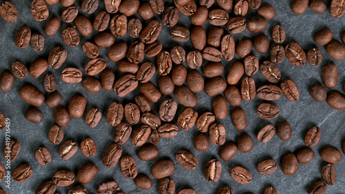 Falling Roasted Coffee Bean...