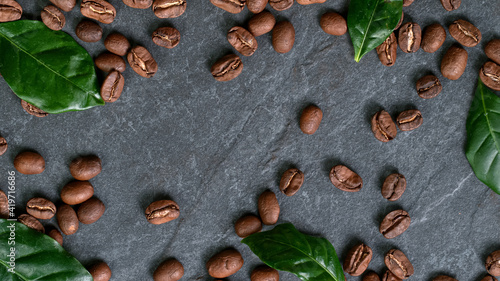 Falling Roasted Coffee Bean...
