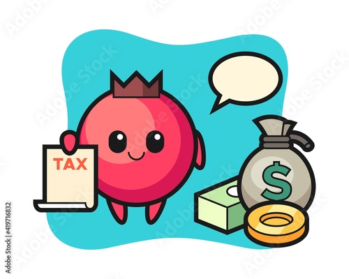 Character cartoon of cranberry as a accountant